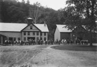 Brattleboro Retreat Farm, with horse and wagons out front, Brattleboro, Vt.