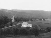 Baptist Church and Parsonage in Jamaica, VT Landscape