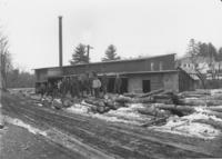 Asher's Mill with workers out front, Williamsville, Vt.