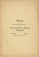 Twentieth Annual Report of Vermont Woman's Suffrage Association and Minutes of the Convention held at Woodstock, Vermont, Wednesday Evening and Thursday, June 22 and 23, 1904.