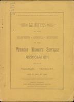 Minutes of the Eleventh Annual Meeting of The Vermont Woman's Suffrage Association Held in the       Congregational Church, Peacham, Vt., Thursday Evening and Friday, June 27 and 28,       1895.