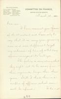 Justin Smith Morrill to Matthew H. Buckham, March 15, 1884