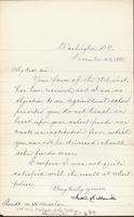 Justin Smith Morrill to Matthew H. Buckham, December 23, 1888