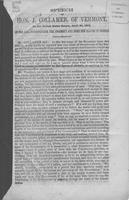 Speech of Hon. J. Collamer, of Vermont : in the United States Senate, April 24,             1862, on the bill to confiscate the property and free the slaves of rebels.