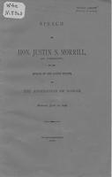 Speech of Hon. Justin S. Morrill, of Vermont, in the Senate of the United             States, on the annexation of Hawaii, Monday, June 20 1898.