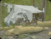 Voter and party in camp laying rills for the Sucker Brook Lodge