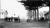 Village view with three teams of oxen