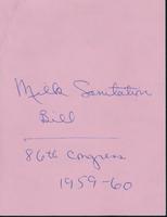 Dairy -- Milk Sanitation Bill, 1960