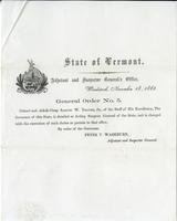 General order no. 5.Colonel and Aid-de-Camp Samuel W. Colonel                             and aid-de Thayer, Jr.,...is detailed as Acting Surgeon General of the                             State, and is charged with the execution of such duties as pertain