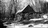 Woodpile behind sugar house