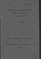 Detection of adulteration in maple sugar and maple                             syrup