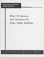 Effect of moisture and fertilizers on sugar maple seedling growth